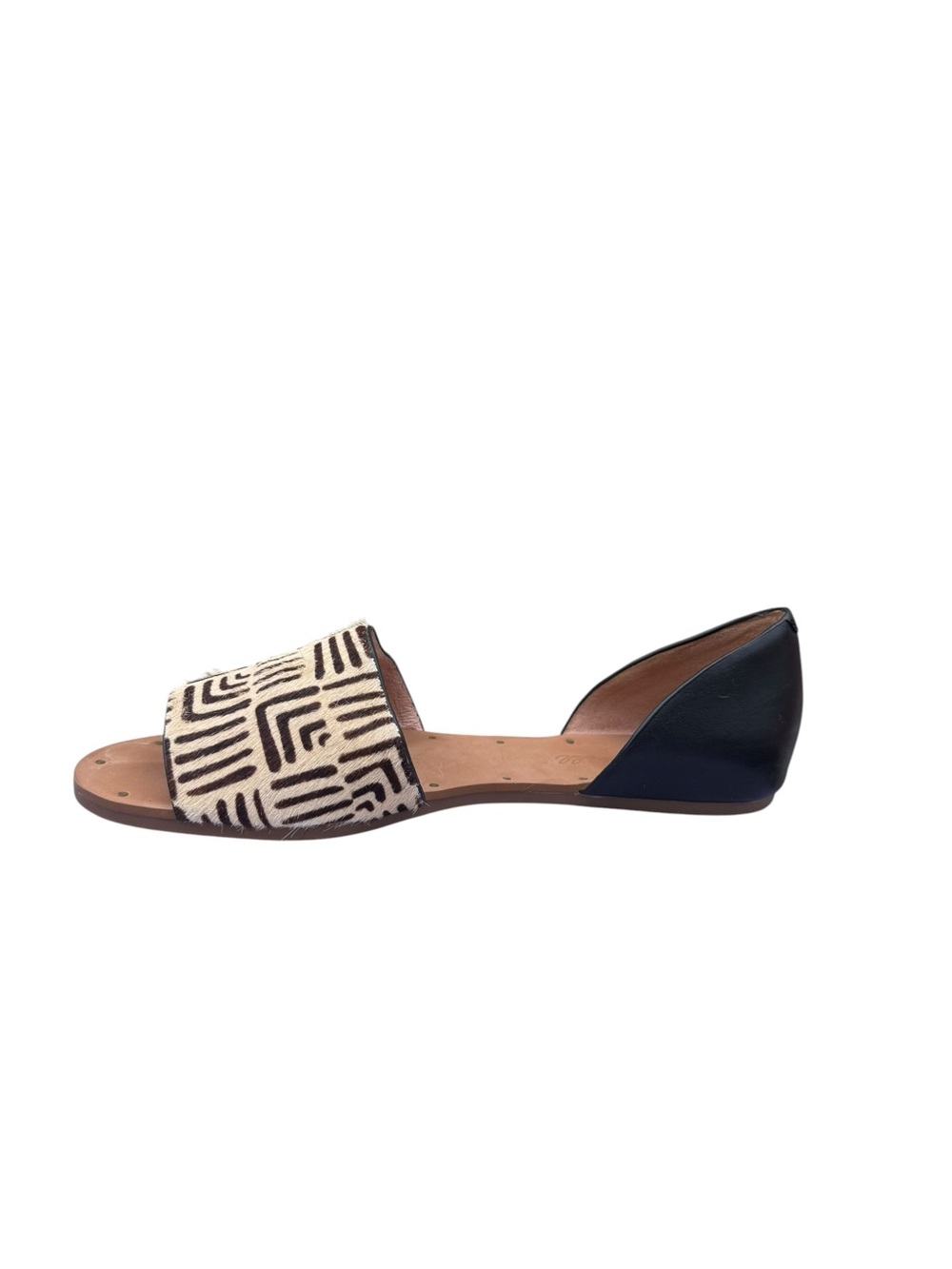 Madewell Two-Tone D'Orsay Slide in Cream and Black